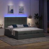  Otomanski okvir kreveta s madracima tamnosivi 200x200cm tkanine | shoptok.hr