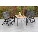 Gardenson vrtni set tilos aluminij črna, barve akacije siva, črna, barve akacije | Shoptok.si