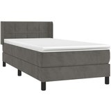 Box spring postelja z vzmetnico temno siva 100x200 cm žamet, (20846827) | Shoptok.si