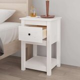  Nočna omarica 2 kosa bela 40x35x61,5 cm trdna borovina, (20716761) | Shoptok.si