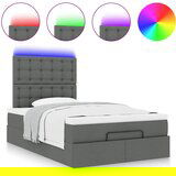 vidaXL Otomanski posteljni okvir z vzmetnico siv 120x200 cm blago, (21611892) | Shoptok.si