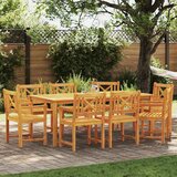  Vrtni set za objed 9 pcs Smeđa Čvrsto drvo akacije | shoptok.hr