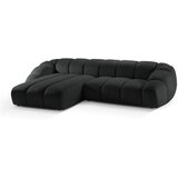 Micadoni Home Črna žametna kotna sedežna garnitura Diana – | Shoptok.si