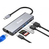 X Wave port replikator 6IN1 adapter TIP-C na HDMI/2xUSB3.0/SDcard/RJ-45 mrezni/TIP-C charge/blister ( TIP-C na HDMI/USB3.0/SD/RJ-45/TIP-C/ 6 TIP-C na HDMI/USB3.0/SD/RJ-45/TIP-C/ 6in1 adapter Cene