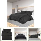 The Living Store Posteljnina črna 155x220 cm lahka mikrovlakna - Komplet Prevlek Za Odejo, (21743944) | Shoptok.si