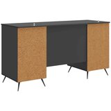  Miza s polico z vrati Črna 142,5 x 50 x 75 cm Inženirski les, (5000283181) | Shoptok.si