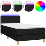 Maison Chic Box spring postelja - Vzmetna postelja z vzmetnico LED črna 100x200 cm blago SL2842, (21903918) Cene