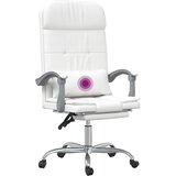  Masažni uredski naslonjač od umjetne kože bijeli | shoptok.hr