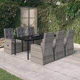 vidaXL 7-dijelni vrtni blagovaonski set s jastucima sivi | shoptok.hr
