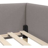  Kutni okvir kreveta Ostalo s uzglavljem Sivo-smeđa 100 x 200 cm | shoptok.hr