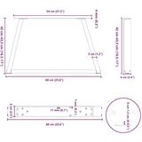  Noge za blagovaonski stol V-oblika 2 kom Prirodni čelik | shoptok.hr