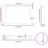  Noge za klubsko mizico v obliki črke V 2 kosa naravno jeklo 60 x (42-43,3) cm jeklo, (22123757) | Shoptok.si