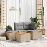 vidaXL 5-dijelni set vrtnih sofa s jastucima bež od poliratana Cijene