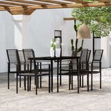  7-dijelni vrtni blagovaonski set crni | shoptok.hr