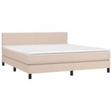  Box spring postelja z vzmetnico LED kapučino 160x200 cm, (20896599) | Shoptok.si