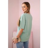 Kesi Blouse with Magic dark mint print | shoptok.hr