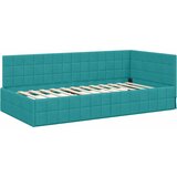  Kutni okvir kreveta s uzglavljem Tirkizna 90 cm x 200 cm Baršun | shoptok.hr