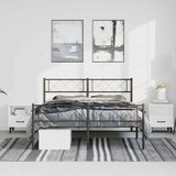  Metalni okvir kreveta uzglavlje i podnožje crni 150x200 cm | shoptok.hr