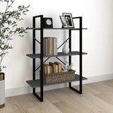 vidaXL ormarić za knjige s 3 razine sivi 80x30x105 cm masivna borovina Cijene