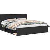  Krevetna konstrukcija Crna 200 x 200 cm Konstruirano drvo | shoptok.hr