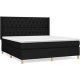  Box spring postelja z vzmetnico črna 160x200 cm blago, (20791480) | Shoptok.si
