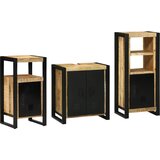 vidaXL Komplet pohištva za kopalnico 3 pcs Rjava Masiven les manga Cene