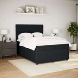 vidaXL Krevet s oprugama i madracem crni 140 x 190 cm baršunasti | shoptok.hr