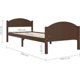 vidaXL Okvir za krevet od masivne borovine tamnosmeđi 100 x 200 cm | shoptok.hr