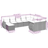  10-dijelni set vrtnih sofa s jastucima bež od poliratana | shoptok.hr