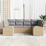  Sjedeća garnitura za vrt 6 kom. Bež i svijetlo siva poliratan 234 x 124 x 85 cm | shoptok.hr