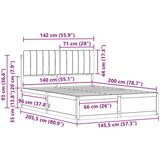  Krevetni okvir s tapiciranim uzglavljem Sivo-smeđa 140 x 200 cm | shoptok.hr