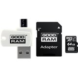 Goodram SPOMINSKA KARTICA 64GB micro SD 2v1 100MB/s + OTG čitalec 2.0 | Shoptok.si