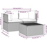  3-dijelna vrtna garnitura od poliratana s jastucima siva | shoptok.hr