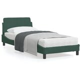 vidaXL Posteljni okvir z vzglavjem temno zelen 90x200 cm žamet Cene