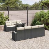 vidaXL Vrtna sedežna garnitura z blazino 8 pcs Črna Poliratan, (5000133359) | Shoptok.si