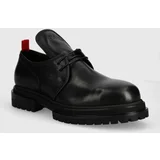 424 Kožne cipele Derby za muškarce, boja: crna, FF4SMQ50BP-PE002.999