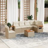 Maison Chic Seti vrtnega pohištva - Vrtna garnitura - Vrtni pohištvo set 7-delna z blazinami bež poli ratan, (21807151) | Shoptok.si
