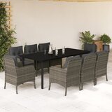 vidaXL 9-dijelni vrtni blagovaonski set sivi od poliratana | shoptok.hr