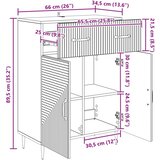  Strani šal Betonsko siva 66 x 34,5 x 89,5 cm Inženirski les, (5000233771) | Shoptok.si