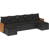  The Living Store Vrtna sedežna garnitura 7-delna z blazinami črn poli ratan - Vrtna Sedežna Garniture, (21461019) | Shoptok.si