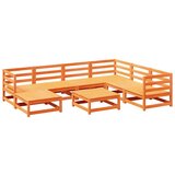  The Living Store Vrtna sedežna garnitura 8-delna voščeno rjava trdna borovina - Vrtna Sedežna Garnitura, (21447074) | Shoptok.si