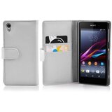 Cadorabo Ohišje, združljivo z Sony Xperia Z1 v snežno bela - Zaščitni ovitek iz teksturiranega umetnega usnja in žep za kartice, (20550798) | Shoptok.si