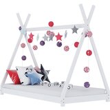 vidaXL Okvir za dječji krevet od masivne borovine bijeli 80 x 160 cm Cijene