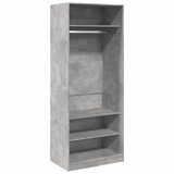  Ormar siva boja betona 80x50x200 cm od konstruiranog drva | shoptok.hr