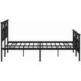  Metalni okvir kreveta uzglavlje i podnožje crni 135x190 cm | shoptok.hr
