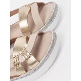 GOODIN Beige platform sandals with metallic embellishment | shoptok.hr