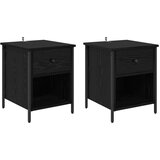  Nočna omarica 2 pcs Črni hrast 40 x 42 x 50 cm Konstruiran les | Shoptok.si