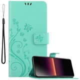 Cadorabo Sony Xperia L4 in klasično srebrno - ovitek v cvetličnem dizajnu z magnetnim zapiranjem, stoječo funkcijo in režami za kartice, (20860381) | Shoptok.si