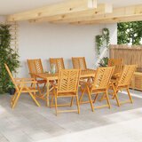  Vrtna stolica 8 pcs Smeđa 57 x 72 x 109 cm Čvrsto drvo akacije | Eponuda.com