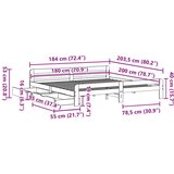 Posteljni okvir brez vzmetnice vošč. rjav 180x200 cm borovina, (21527736) | Shoptok.si